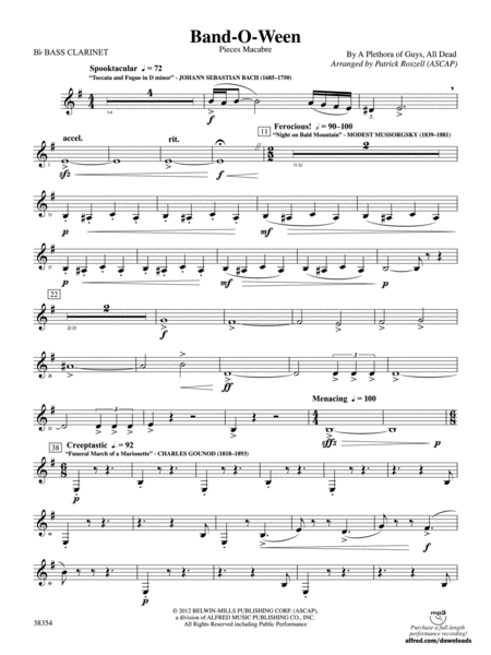 Band-O-Ween: B-flat Bass Clarinet
