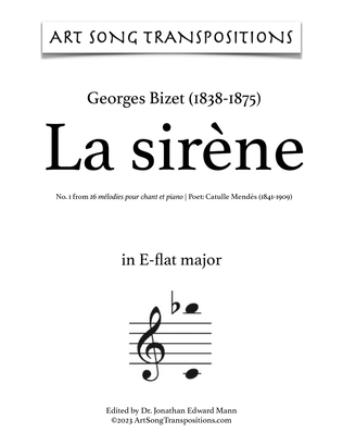 BIZET: La sirène (transposed to E-flat major)