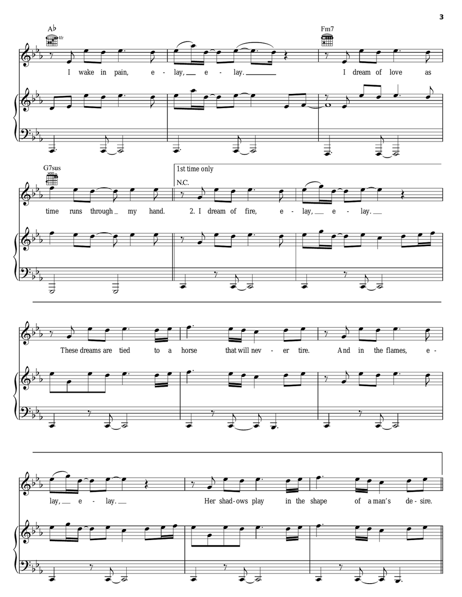 Desert Rose Desert Rose Piano, Vocal, Guitar scores gallery preview page 3