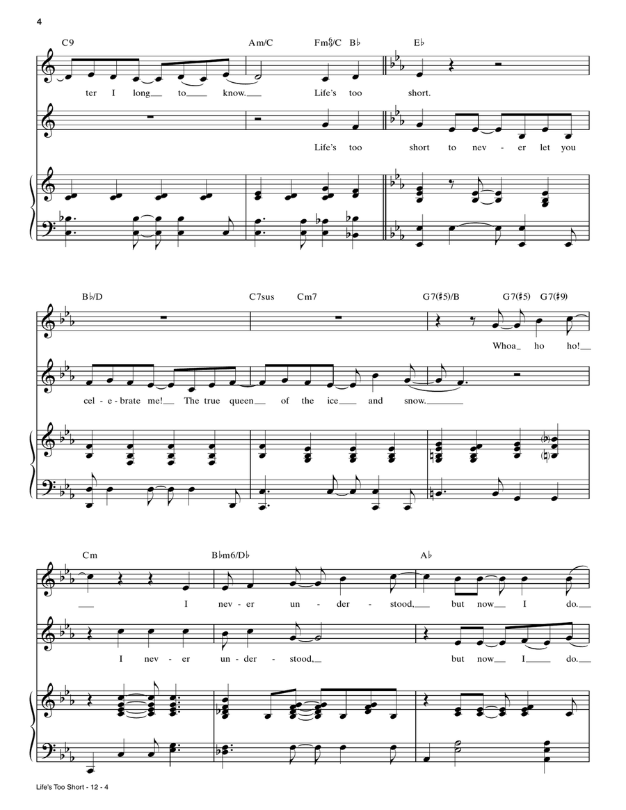 Life's Too Short Life's Too Short Voice scores gallery preview page 4