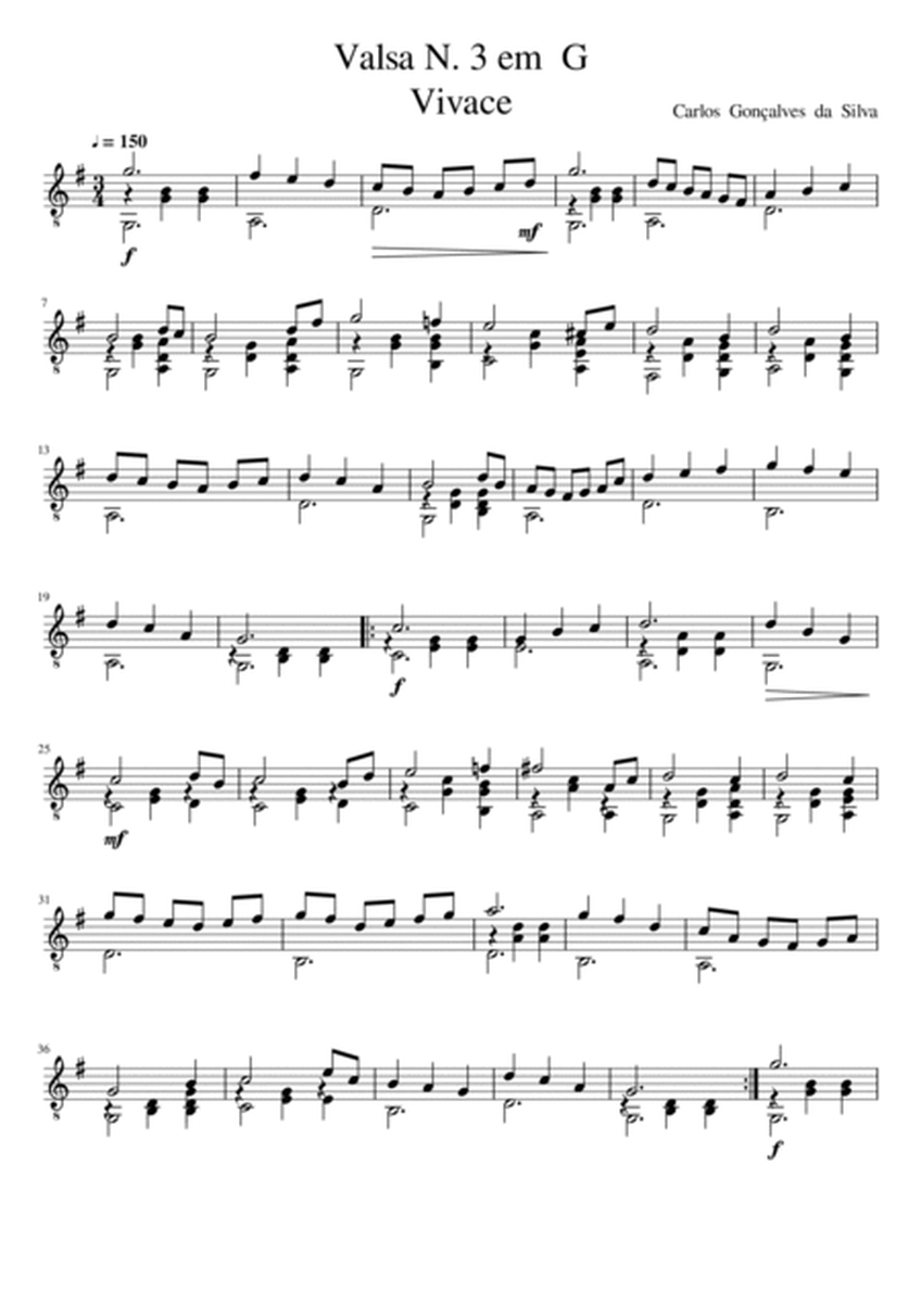 Opus 02 7 Valsas para Violão. opus 02 7 Waltz for Guitar
