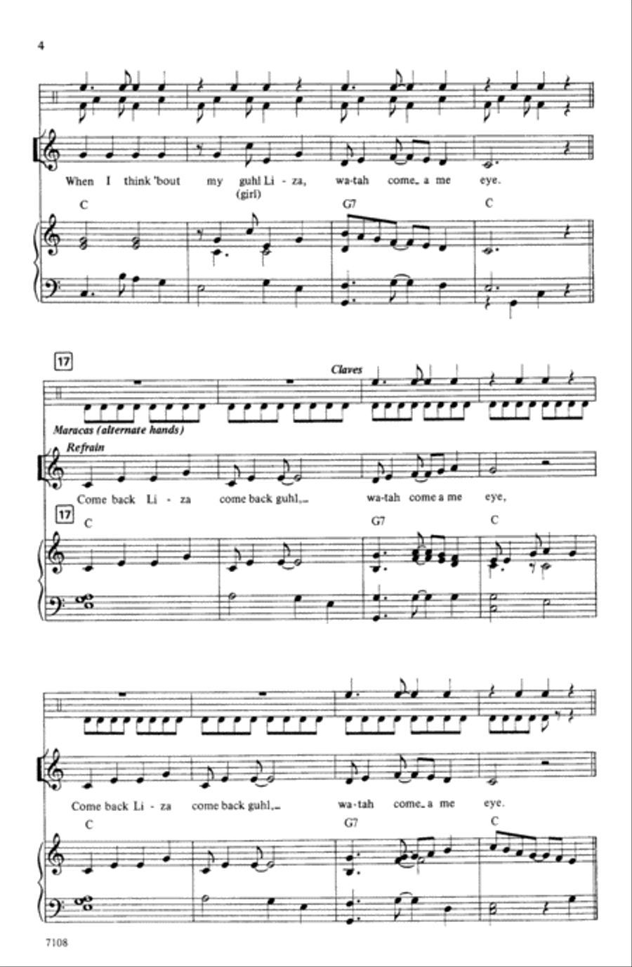 Watah Come a Me Eye Choir scores gallery preview page 2