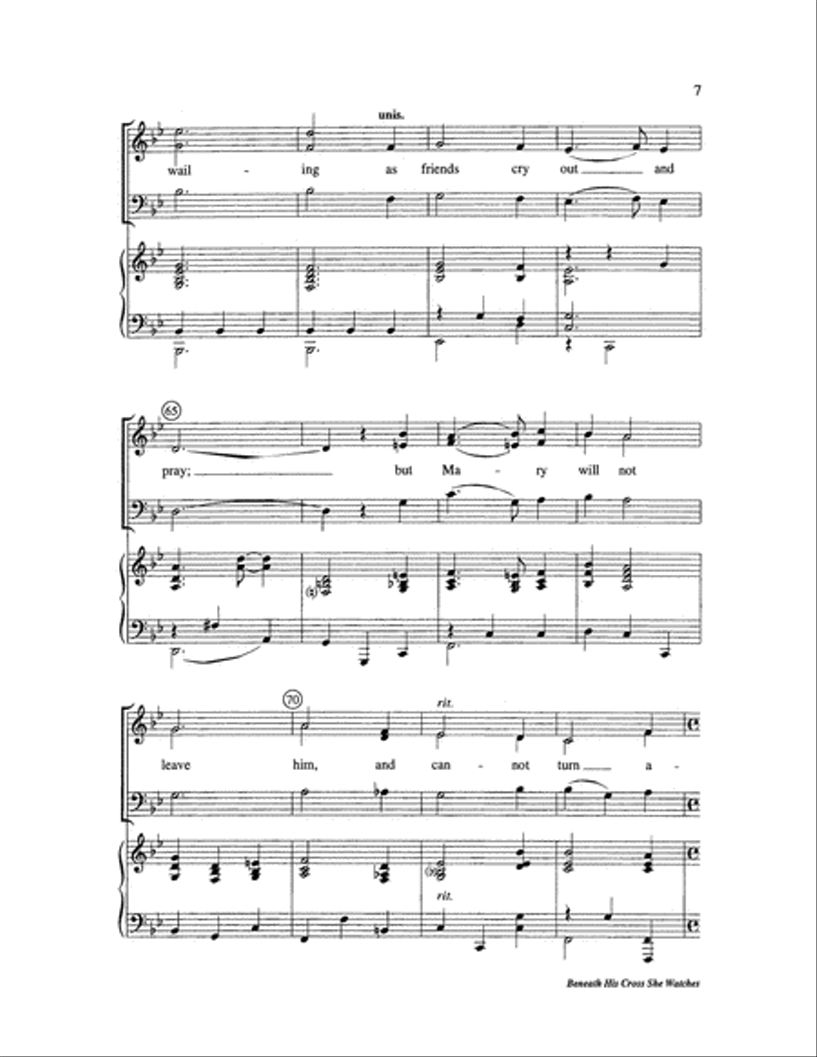 Beneath His Cross She Watches 3-Part scores gallery preview page 7