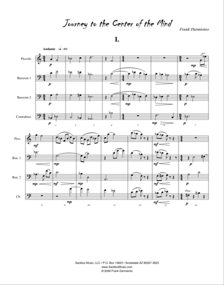 Journey to the Center of the Mind Small Ensemble scores gallery preview page 1