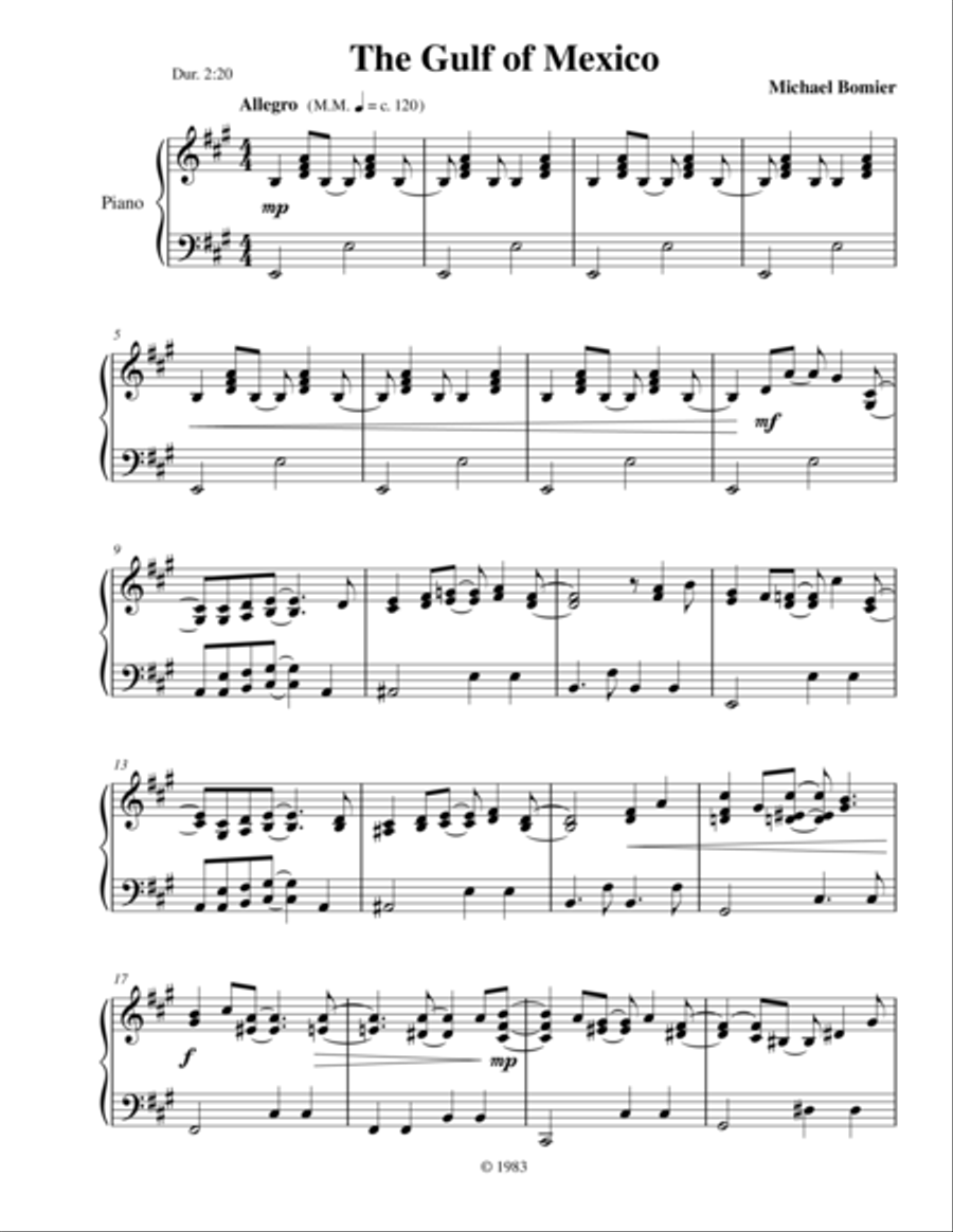 Gulf of Mexico, the Gulf of Mexico, the Piano Method scores gallery preview page 2