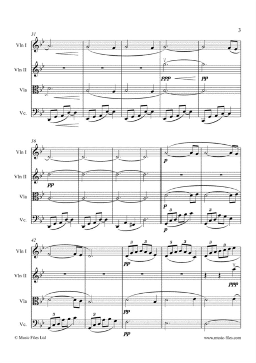 Sadness in the Rain (string quartet) String Quartet scores gallery preview page 3
