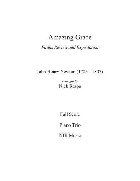 Amazing Grace (piano trio - Violin, Cello & Piano) Complete set image number null