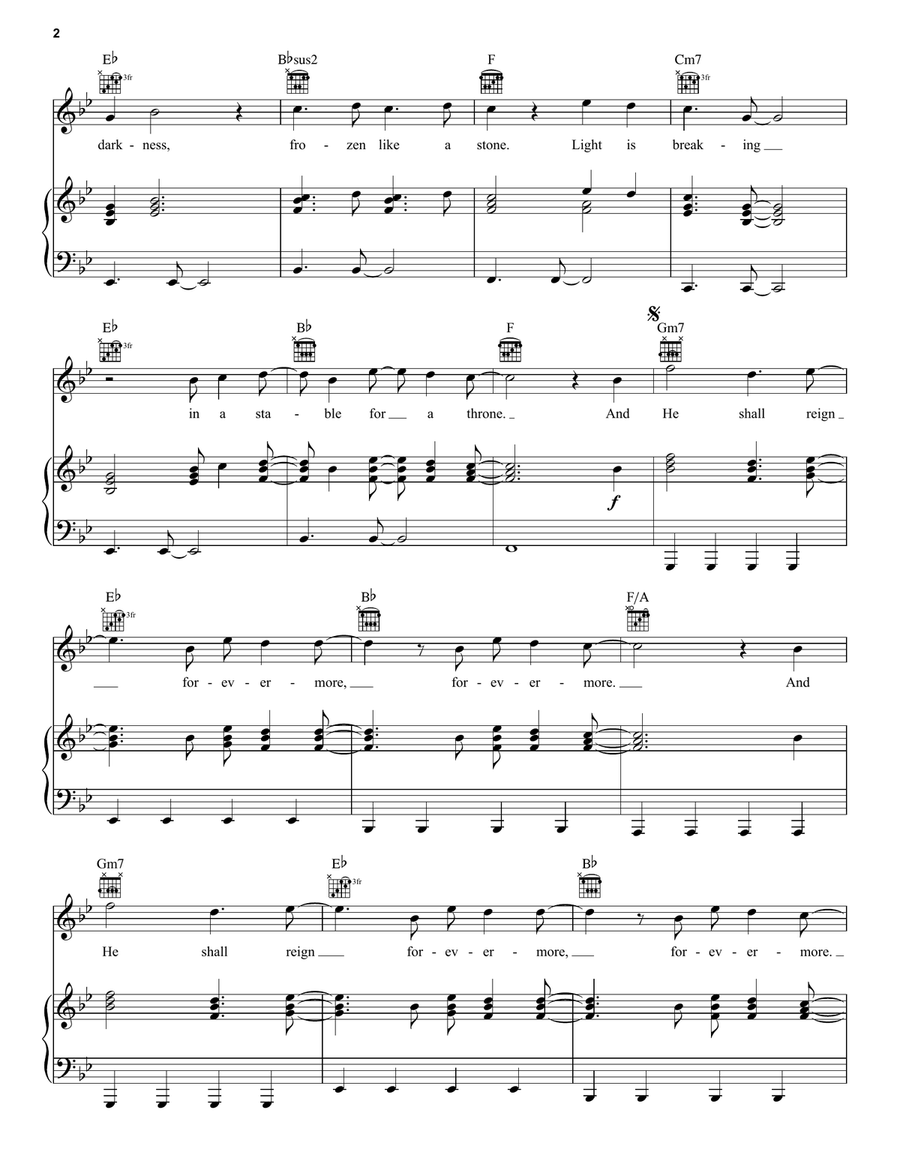 He Shall Reign Forevermore Piano, Vocal, Guitar scores gallery preview page 2