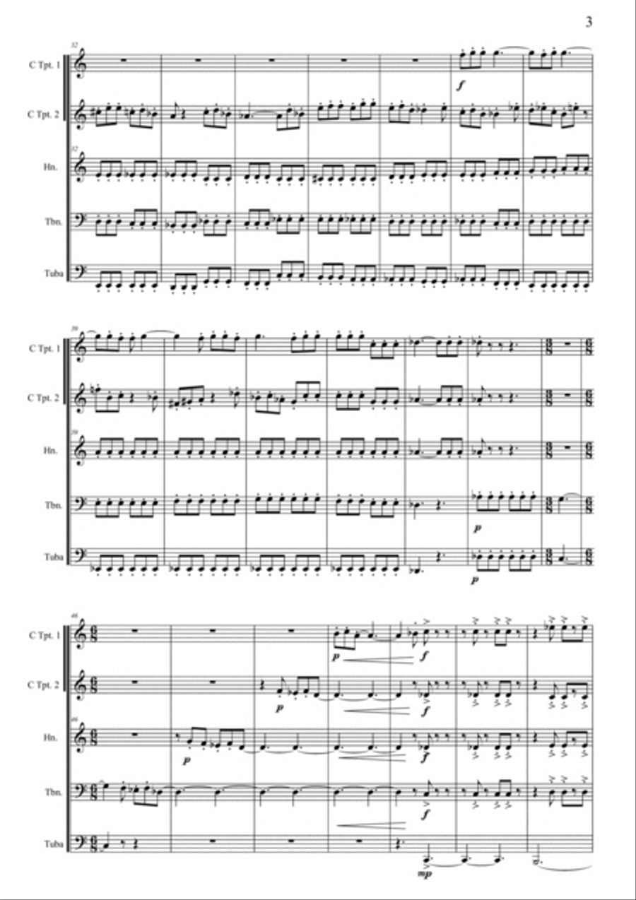 Variations for brass quintet Brass Quintet scores gallery preview page 5