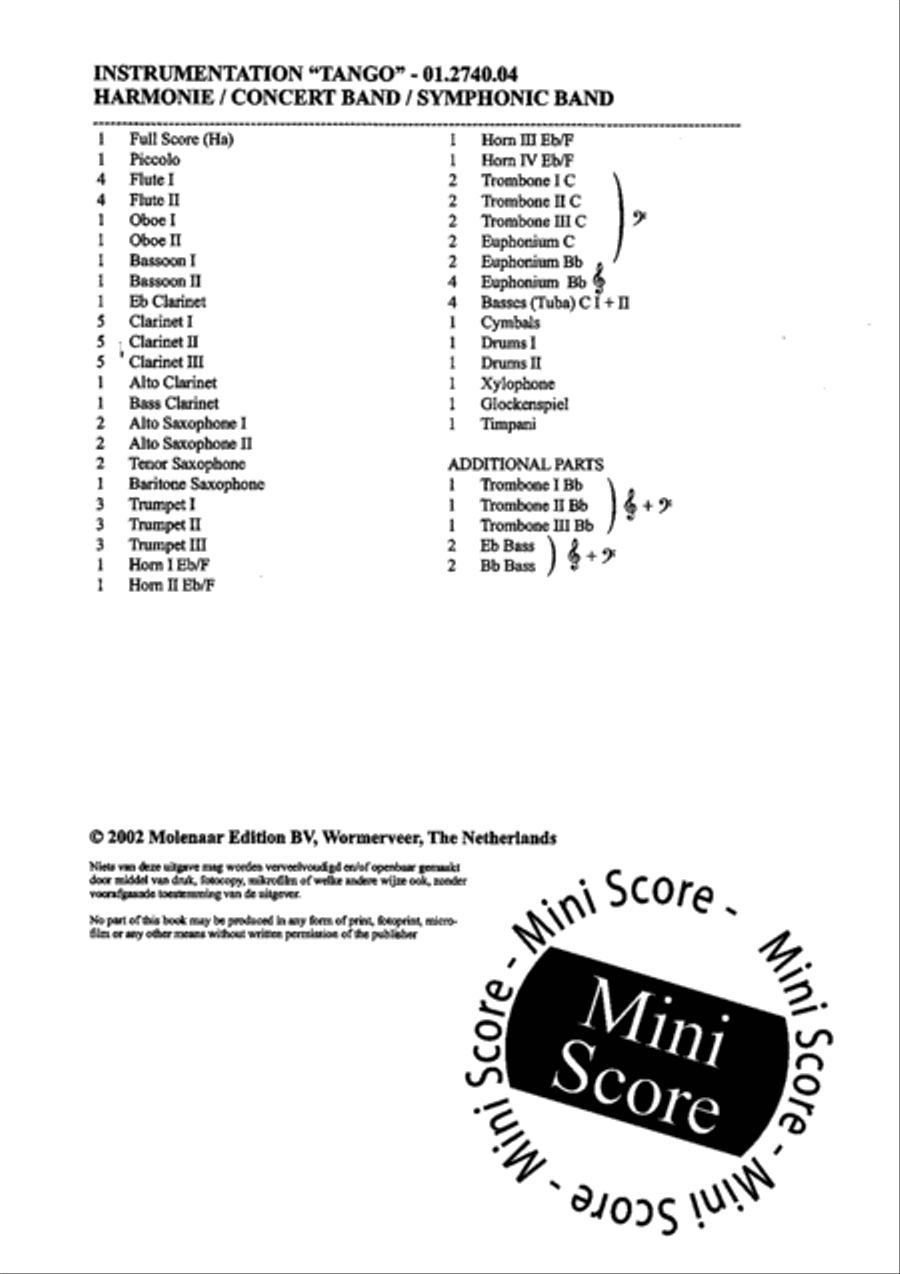Tango Concert Band scores gallery preview page 4