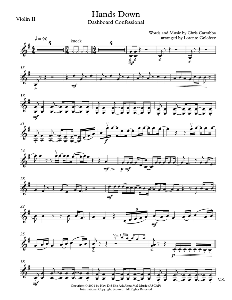 Hands Down String Quartet scores gallery preview page 3