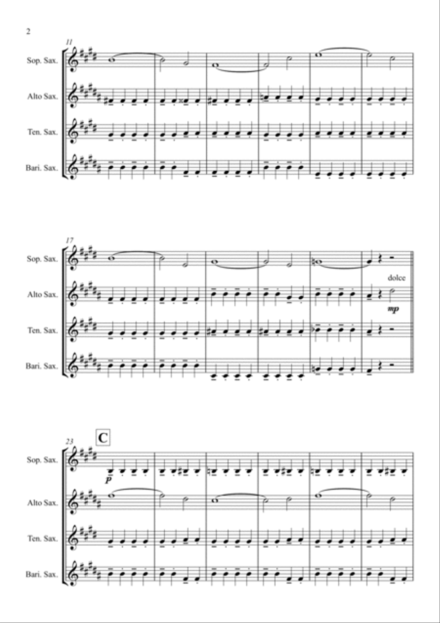 Manoir De Mes Reves (django's Castle) Saxophone Quartet scores gallery preview page 2