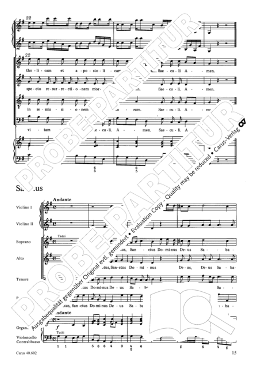 Missa brevis 4-Part scores gallery preview page 16