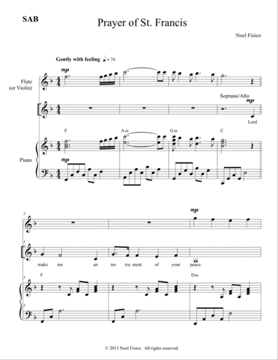 Prayer of St. Francis 3-Part scores gallery preview page 2