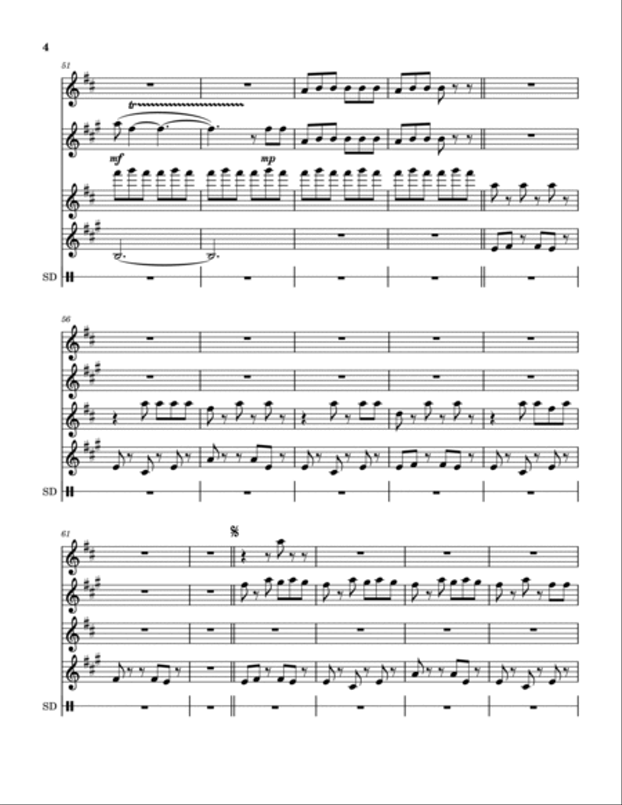 Namma Satham Saxophone Quartet scores gallery preview page 5