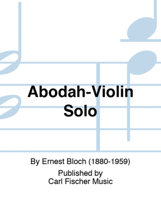 Book cover for Abodah-Violin Solo