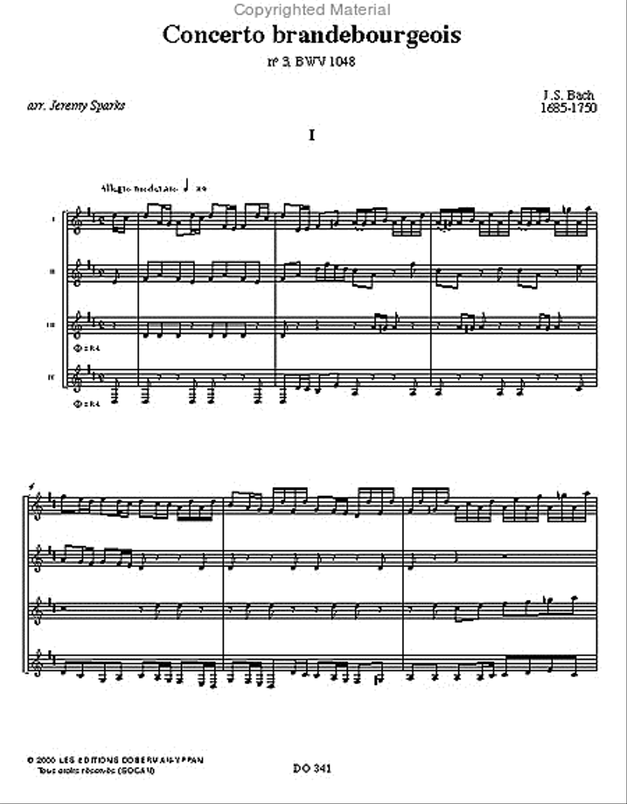 Concerto brandebourgeois no. 3, BWV 1048 Guitar Ensemble scores gallery preview page 2