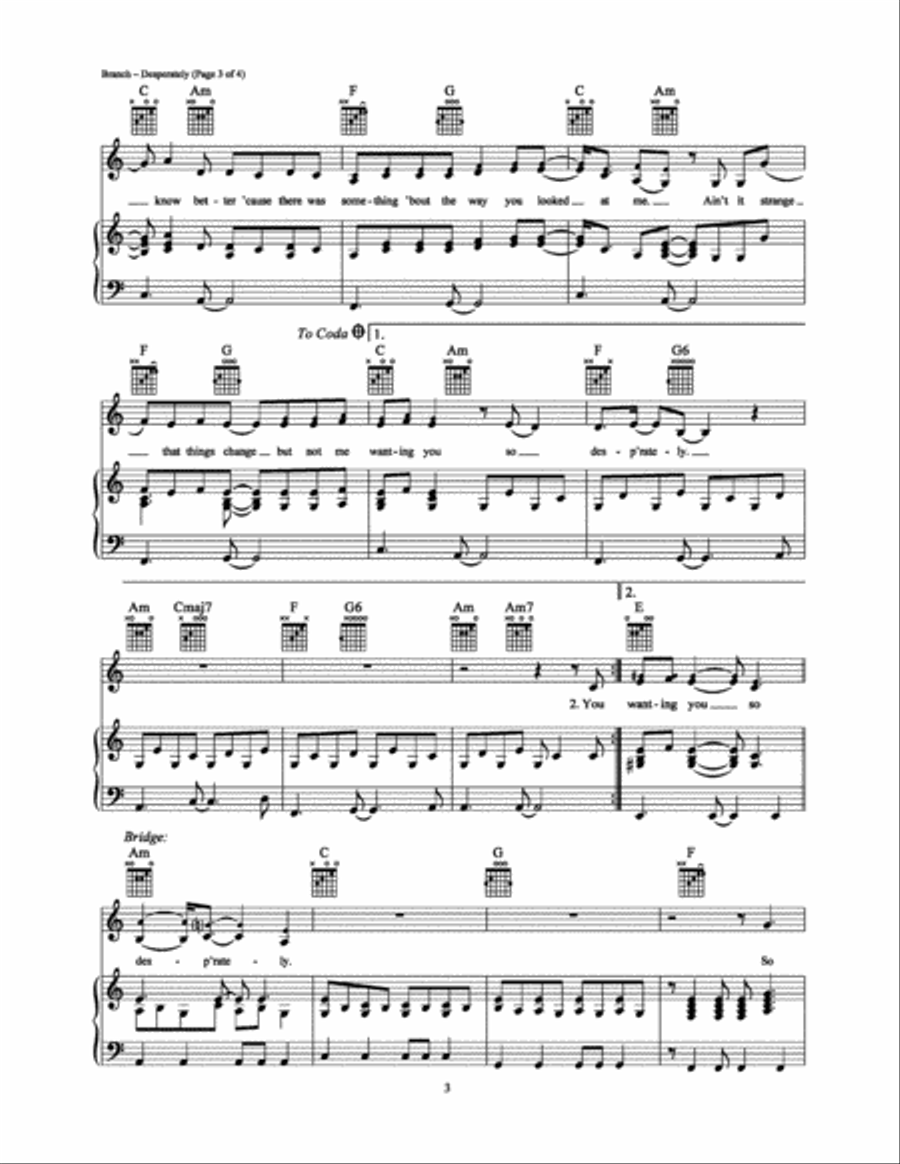Desperately Piano, Vocal, Guitar scores gallery preview page 3