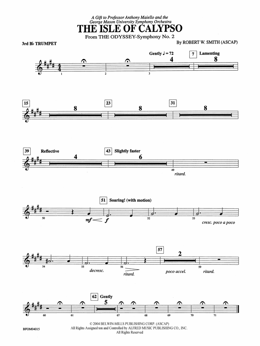 The Isle of Calypso (from The Odyssey (Symphony No. 2)): 3rd B-flat Trumpet