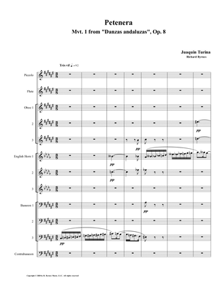 Petenera (Mvt. 1 from Danzas andaluzas, Op. 8) by Juaquín Turina (Double Reed Nonet + 2Fl, Picc.)