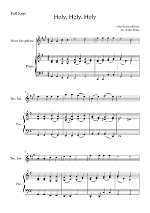 Holy, Holy, Holy (Traditional Christian Song) for Tenor Saxophone Solo and Piano Accompaniment