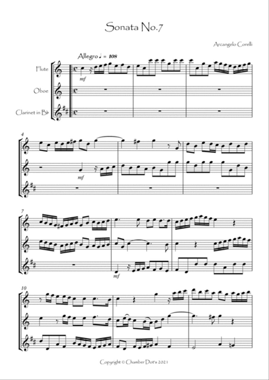 Sonata No.7 Sonata No.7 Woodwind Trio scores gallery preview page 2