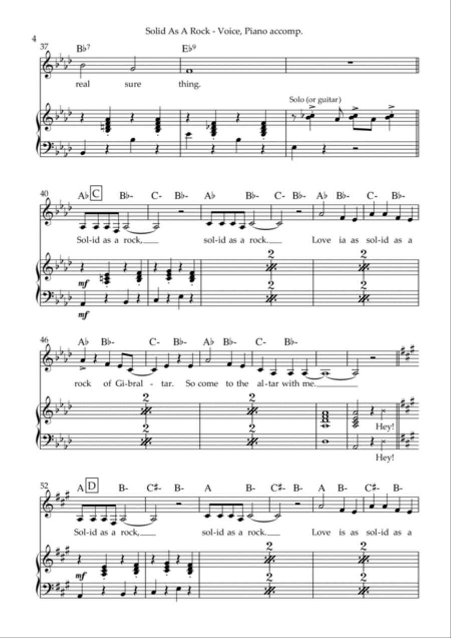 Solid As A Rock Piano, Vocal, Guitar scores gallery preview page 3
