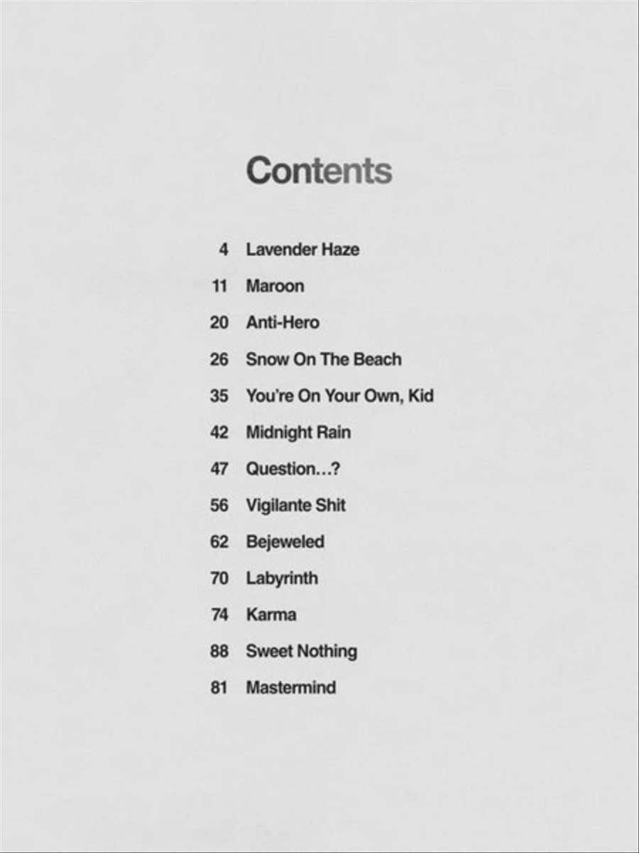 Taylor Swift – Midnights Taylor Swift – Midnights Piano, Vocal, Guitar scores gallery preview page 3