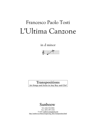 Francesco Paolo Tosti: L'Ultima Canzone (d minor)