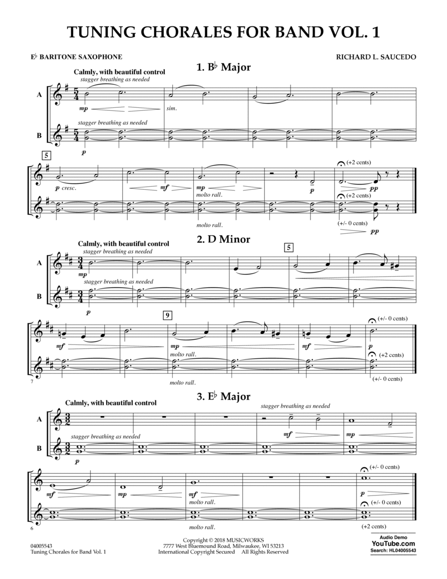 Tuning Chorales for Band - Eb Baritone Saxophone
