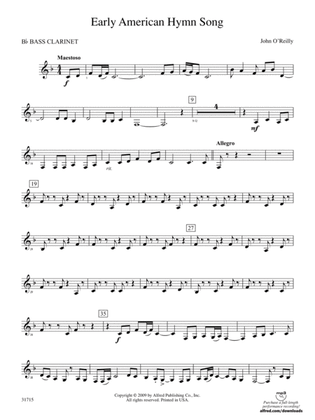 Early American Hymn Song: B-flat Bass Clarinet