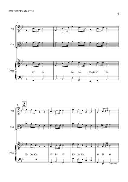 WEDDING MARCH - RICHARD WAGNER - STRING PIANO TRIO (VIOLIN, VIOLA & PIANO) image number null