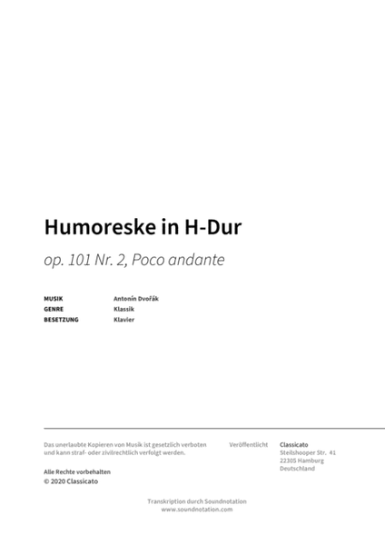 Humoreske in H-Dur image number null