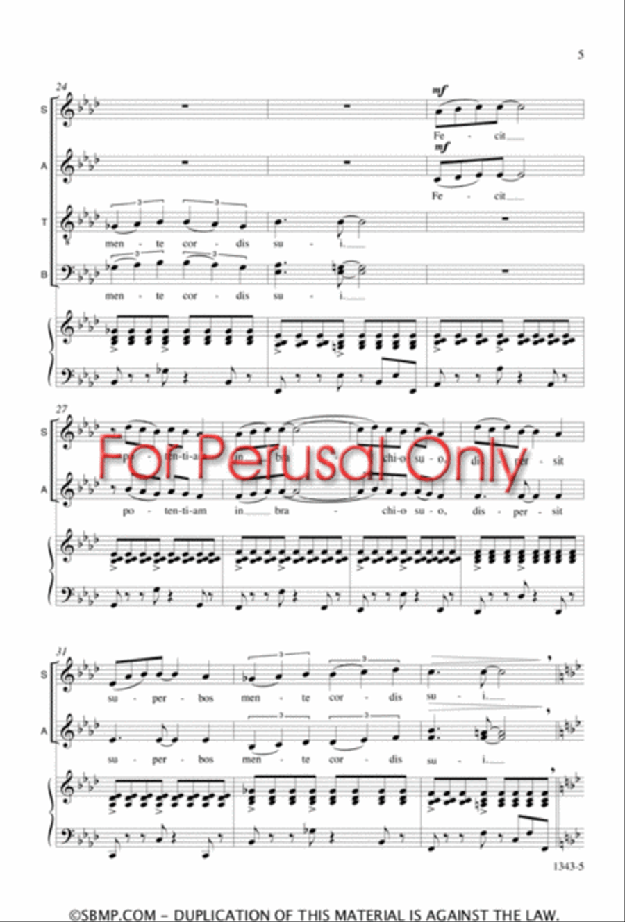 Fecit potentiam - SATB Octavo 4-Part scores gallery preview page 4