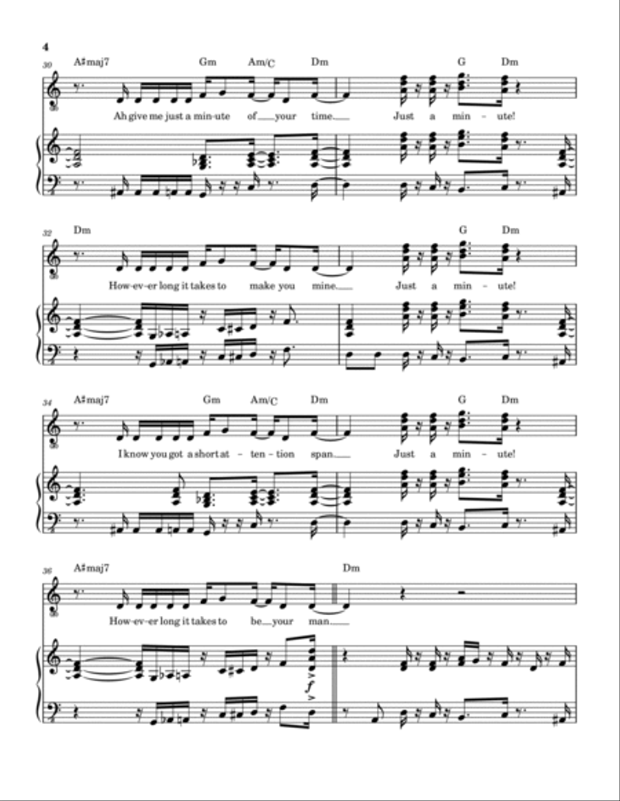J.a.m. Just A Minute Piano, Vocal, Guitar scores gallery preview page 5