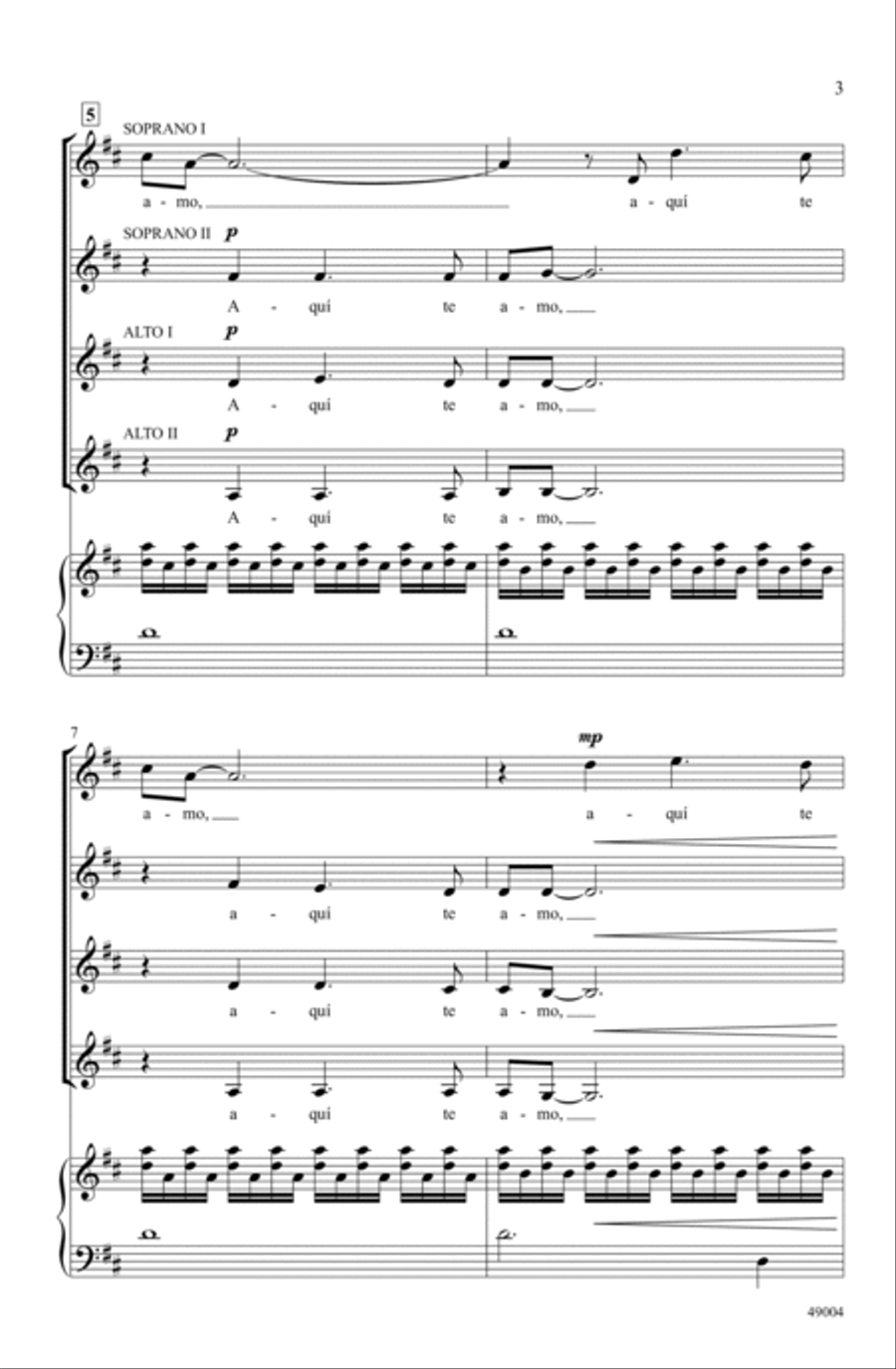 Aquí Te Amo Choir scores gallery preview page 2