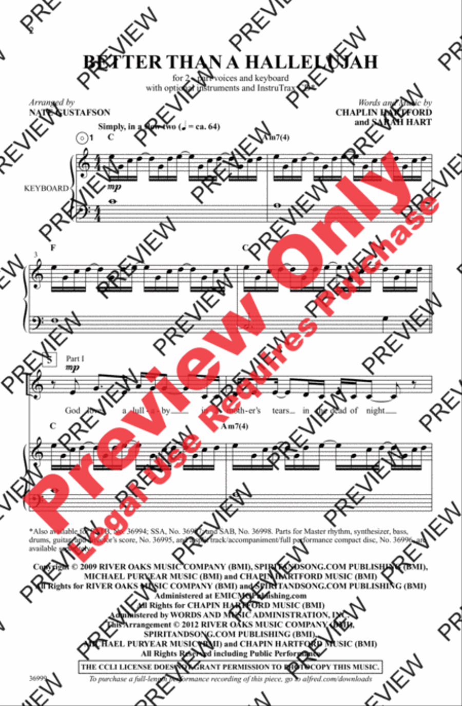 Better Than a Hallelujah 2-Part scores gallery preview page 2