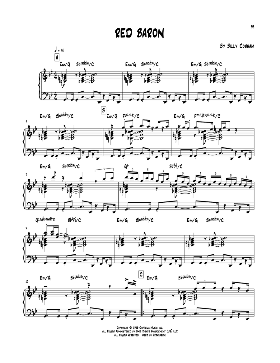 Red Baron Red Baron Piano scores gallery preview page 1