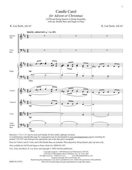 Candle Carol (Full Score and Instrumental Parts) image number null