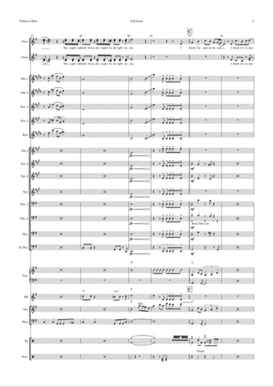 Ticket To Ride Jazz Ensemble scores gallery preview page 5