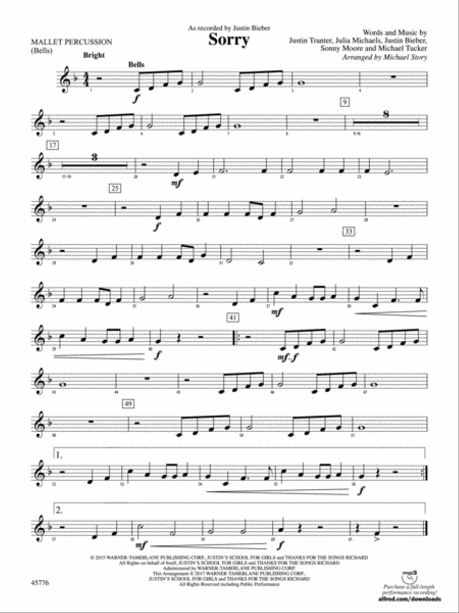 Sorry: Mallets Sorry: Mallets Concert Band scores gallery preview page 1