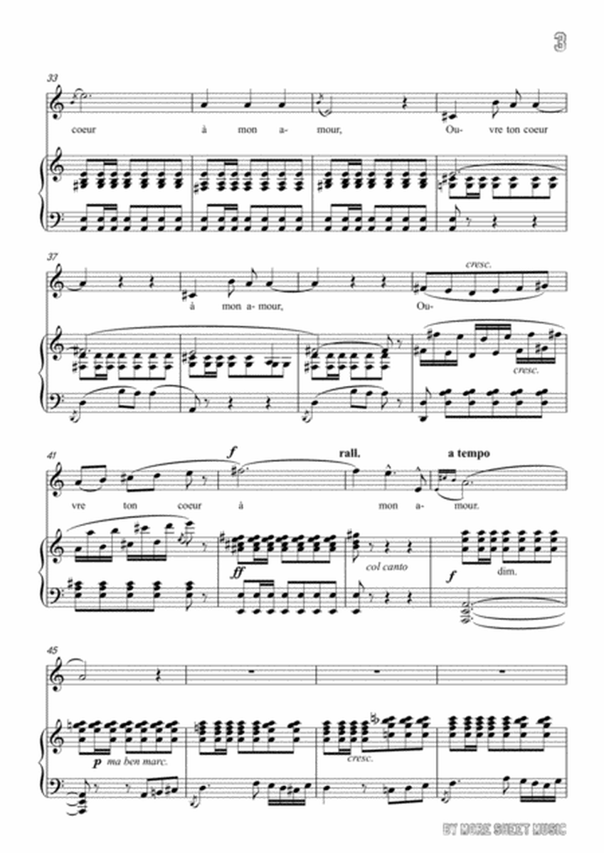 Bizet-Ouvre ton coeur in a minor,for voice and piano image number null