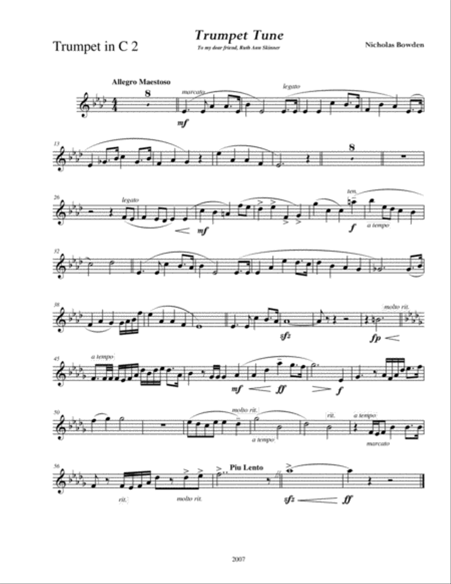 Trumpet Tune - instrumental parts and score Large Ensemble scores gallery preview page 5
