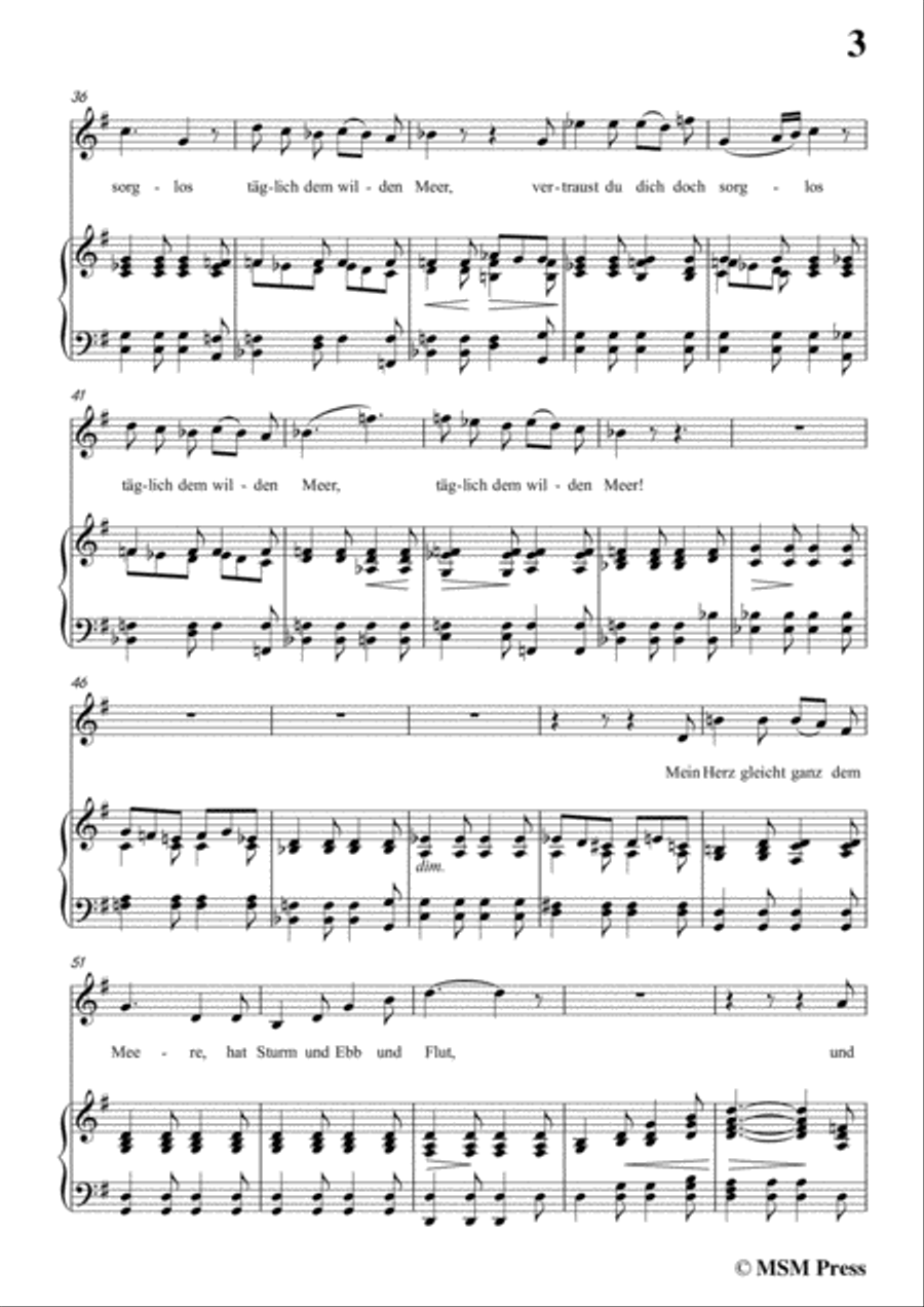 Schubert-Das Fischermädchen,in G Major,for Voice and Piano Voice Solo scores gallery preview page 5