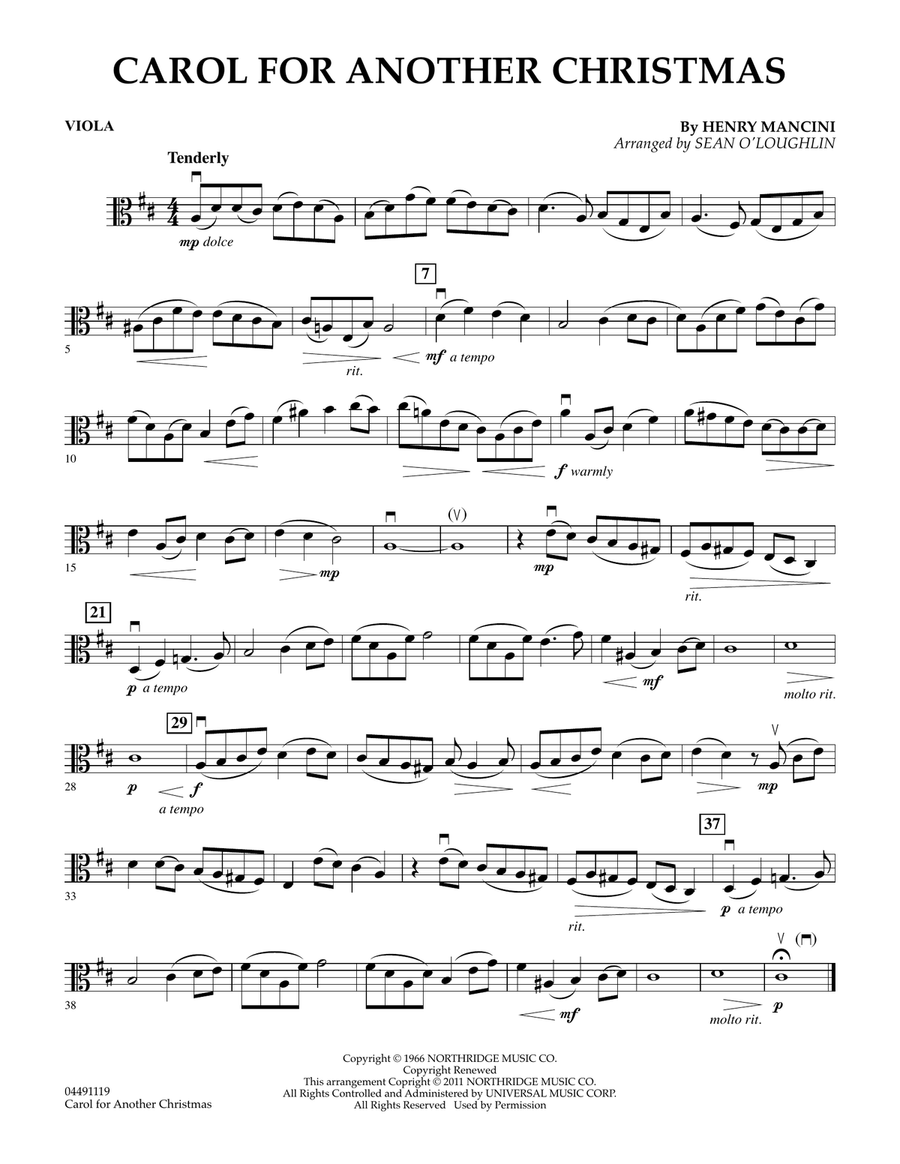 Carol For Another Christmas - Viola Orchestra scores gallery preview page 1