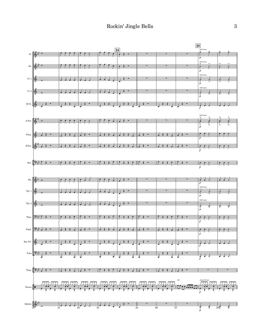 Rockin’ Jingle Bells Concert Band scores gallery preview page 4