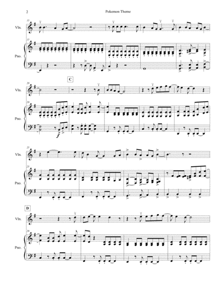 Pokemon Theme for Beginner Solo Violin and Piano Accompaniment image number null