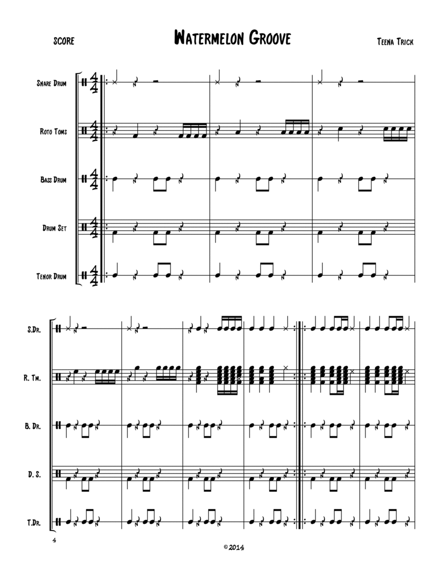 2-Watermelon Groove Percussion Ensemble scores gallery preview page 1