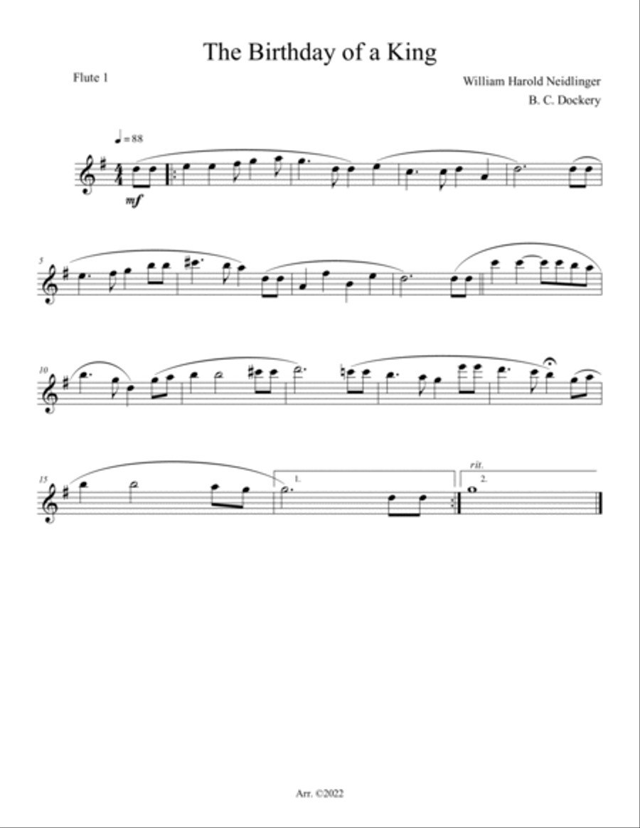The Birthday of a King (Flute Duet with Piano Accompaniment) The Birthday of a King (Flute Duet with Piano Accompaniment) Flute Duet scores gallery preview page 3