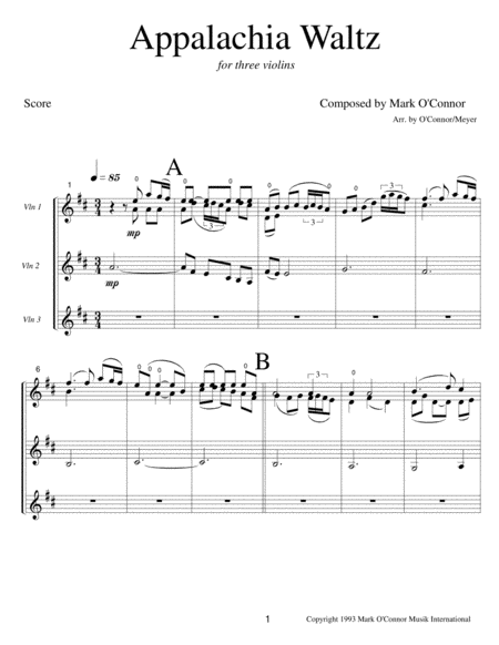 Appalachia Waltz (score - three violins) image number null